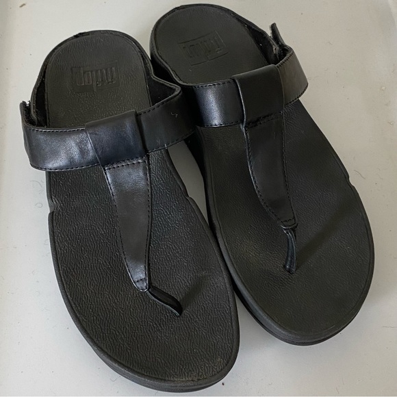 Fit Flop Mina Black Sandals - Picture 2 of 7